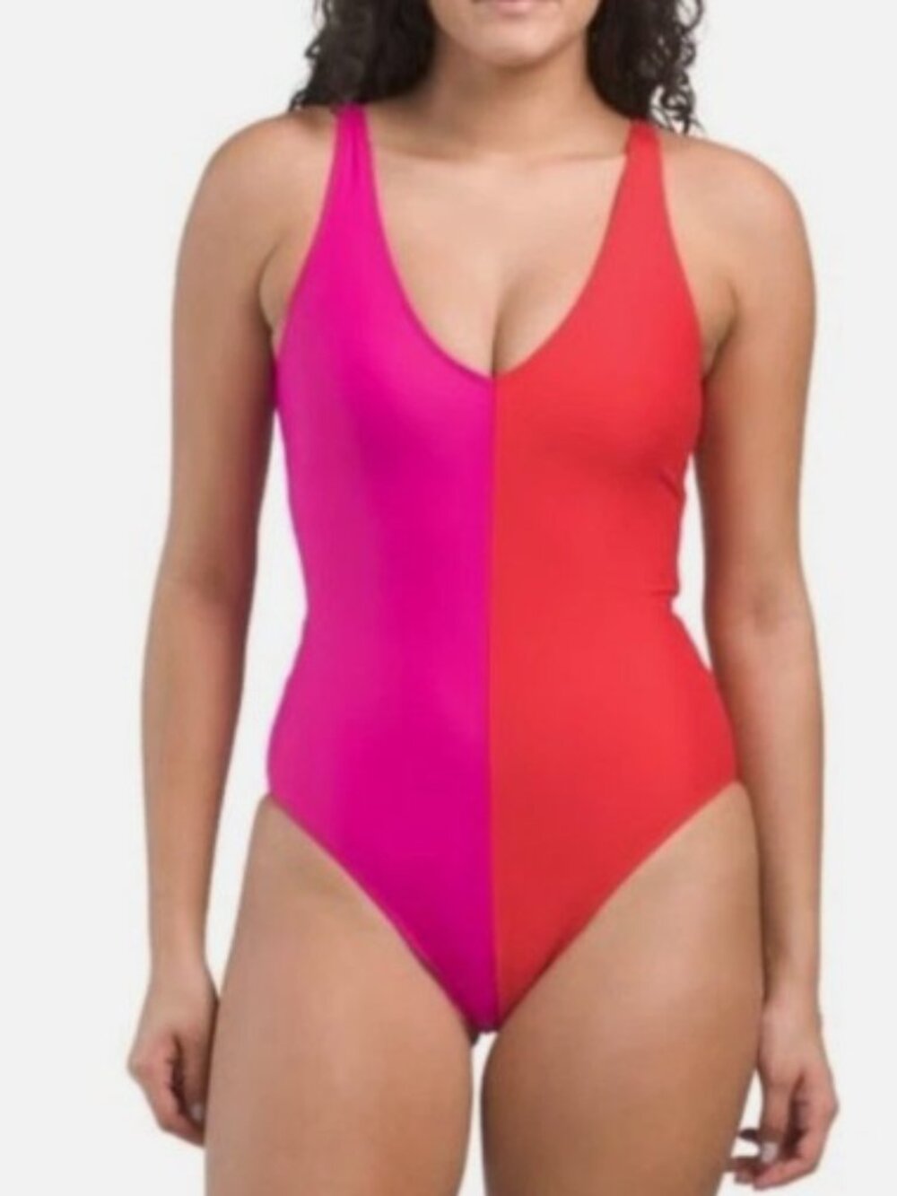 Summersalt Brand Women's size 8 The Split Backflip Pink & Red One Piece Swimsuit